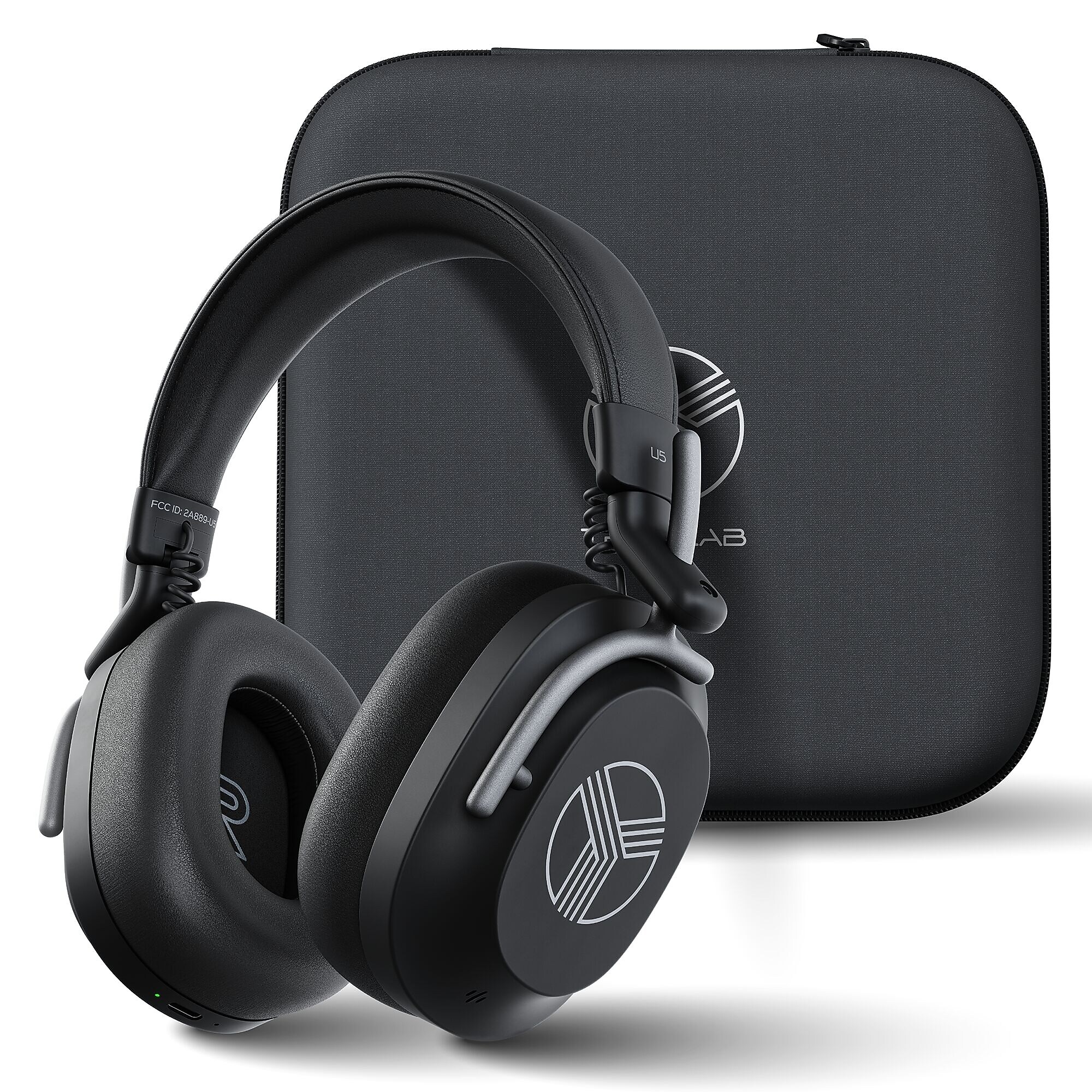 Treblab U5 Over-Ear Wireless Hybrid Active Noise Cancelling Headphones, Bluetooth, Black Simolary simolary.com