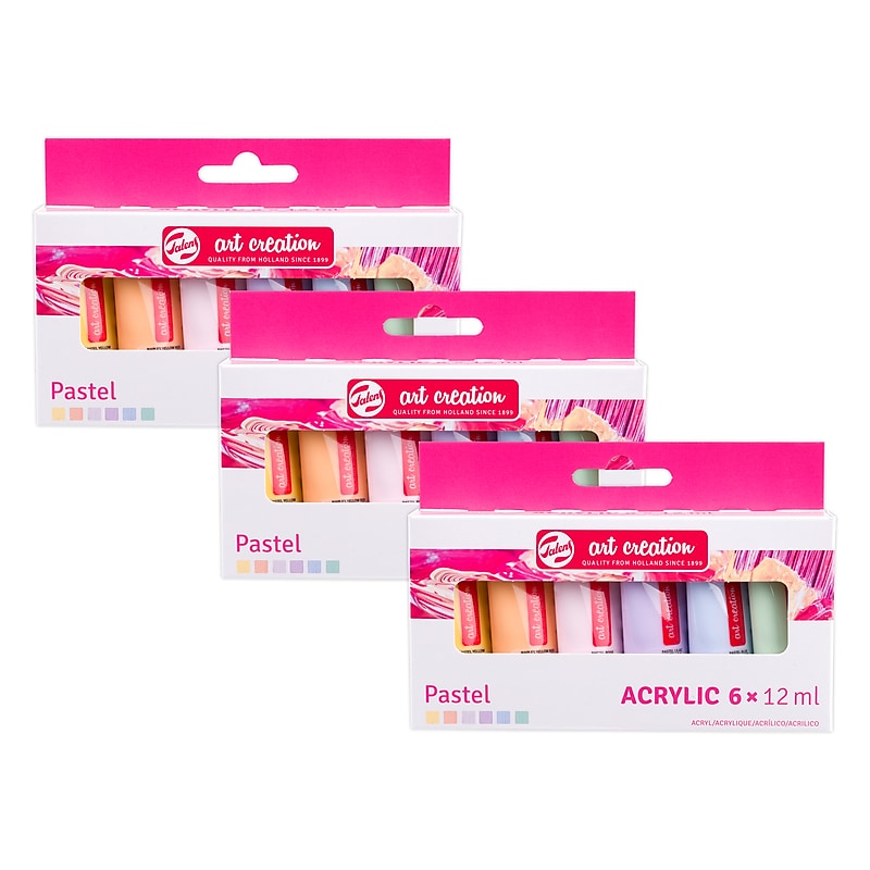 Talens Art Creation Pastel Acrylic Paint, Assorted Colors, 12mL, 6/Set, 3/Bundle (TLN9021862M-3) image 1