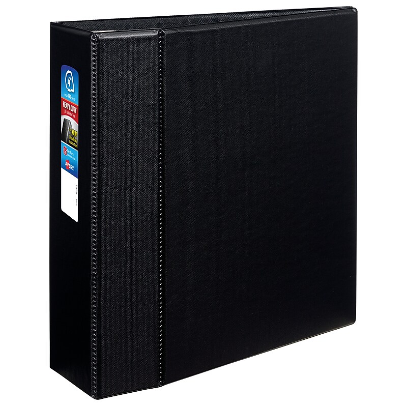 Avery Heavy Duty 4" 3-Ring Non-View Binders, One Touch EZD Ring, Black (79984) image 1