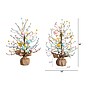 Nearly Natural 18-in Pre-Lit Artificial Easter Egg Twig Tree with 30 LED Lights in Burlap Wrapped Base - Set of 2 (T5467)~#|#~B6004FB8-B6A2-4BEA-980A38CA7EBD074E_sc7