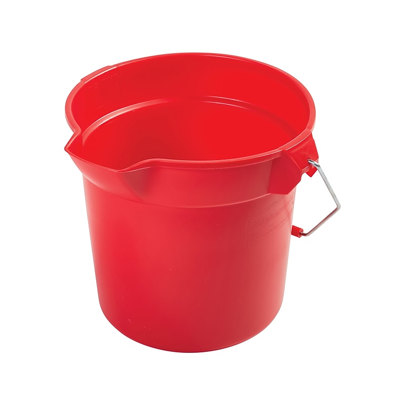Rubbermaid Round Brute Bucket, 10 Quart, Red (FG296300RED) image 1