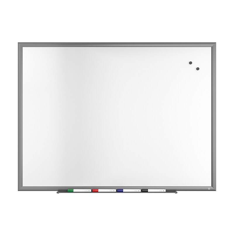 TRU RED™ Magnetic Porcelain Dry Erase Board, Gunmetal Frame, 4' x 3' (TR61185) image 1