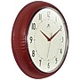 Infinity Instruments Round Retro Red Wall Clock, Aluminum, 15" (10940RD-15)~#|#~B604584E-B6DC-4268-9901B610AA55AF8E_sc7