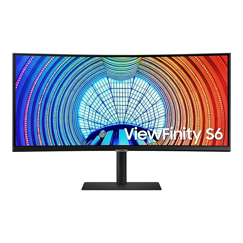Samsung ViewFinity S6 34" Curved LED Monitor, Black (S34A654UBN) image 1