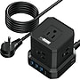 Uncaged Ergonomics Cube 5-Outlet 4-USB Port Surge Protector, 10', Black (PC-b-c)~#|#~B60DFE98-C6F9-45D5-937AE26FFF7198C1_sc7
