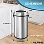 Alpine Industries Stainless Steel Recycling, Trash and Compost Station with Open Lid, 51 Gallon, 3/Pack (ALP470-65L-R-T-CO)~#|#~B60F100F-6499-4BC9-80AA153C2F0E3216_sc7