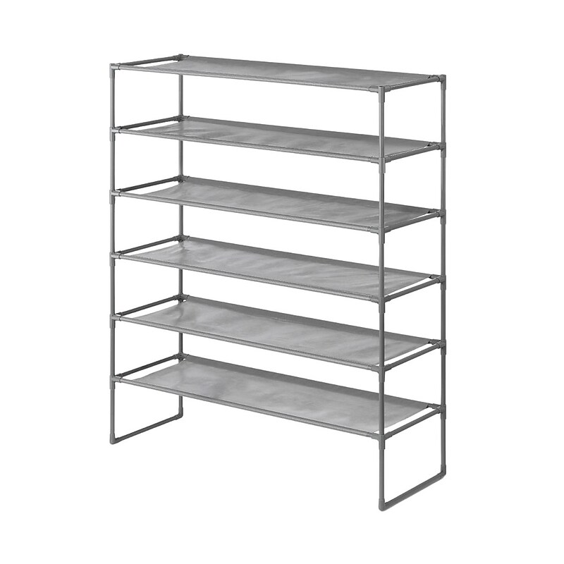 Whitmor Spacemaker 6-Shelf Metal Stand Alone Closet Storage Shelves, 42" x 34" x 11.38", Gunmetal (6262-4993-GM) image 1