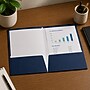 Staples 2-Pocket Laminated Presentation Folders, Dark Blue – Durable School & Office Folders, 10-Pack~#|#~B616D7D5-7EDD-45D7-99AC5953974114BD_sc7