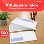 Staples Security Tinted #10 Window Envelopes, 4 1/8" x 9 1/2", White Wove, 500/Box (ST50152-CC)~#|#~B6194FD8-5648-4635-99667B39584BE7A4_sc7