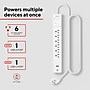 Staples TECH 6-Outlet 2-USB Port Surge Protector, 4', 1800 Joules, White (ST62769)~#|#~B619685B-6363-4F11-B1B87E4F4FD0420E_sc7