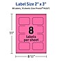 Avery Laser/Inkjet Rectangle Scalloped Multipurpose Labels, 2" x 3", Bright Pink, 80/Pack (94267)~#|#~B61B0D08-163D-4E0A-BD768877313EB7BF_sc7