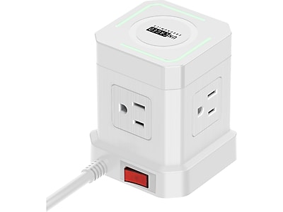 Uncaged Ergonomics Cube 4-Outlet 4-USB Port Surge Protector, 10′, White (WC-10-w) Sansujyuku sansujyuku.com