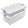 Sterilite 106 Quart Latching Storage Bin with Lid, Plastic, White, 4/Carton (14998004)~#|#~B628F333-D314-4088-9556FBBE535E2EA1_sc7