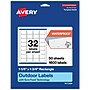 Avery Waterproof Rectangle Laser Multipurpose Labels, 1.25" x 1.75", White, 1600/Box (19479399262)~#|#~B62DDB1B-A1E1-429E-91D5618E077C91FF_sc7