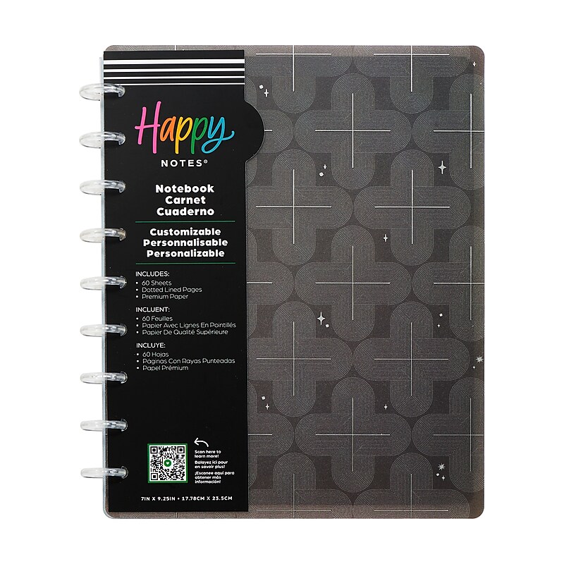 The Happy Planner Customizable Disc Bound Notebook,  7" x 9.25", Dotted Ruled, Linear Galaxy (NPC-130) image 1
