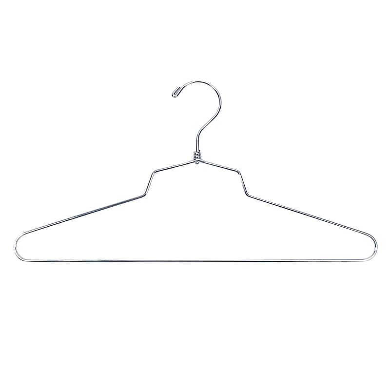 Nahanco 16" Metal Shirt/Dress Hangers, Chrome, 100/Pack (SLD-16) image 1
