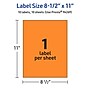 Avery Laser/Inkjet Multipurpose Rectangle Labels, 8.5" x 11", Bright Orange, 10/Pack (94269)~#|#~B63E05AA-E0EB-4114-864688C997258670_sc7
