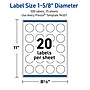 Avery Round Laser Multipurpose Labels, 1-5/8" Dia., White, 500/Pack (19479399429)~#|#~B63FB226-E0D2-4127-A6AEAF0D3402C244_sc7