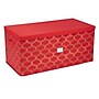 Simplify Ornament Storage Box with Lid, Fabric, Red/Gold (9085)~#|#~B64154F5-C15C-4B09-A5FDFE24D936B8AE_sc7