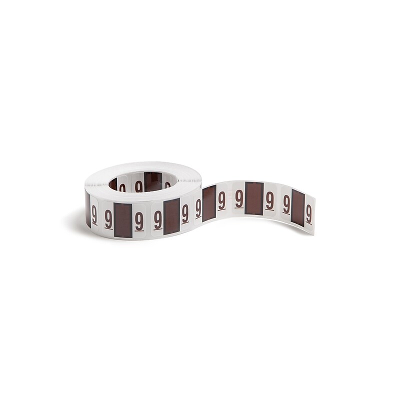 Smead BCCRN Color Coded Numeric Labels, 9, Brown, 500/Roll (67379) image 1