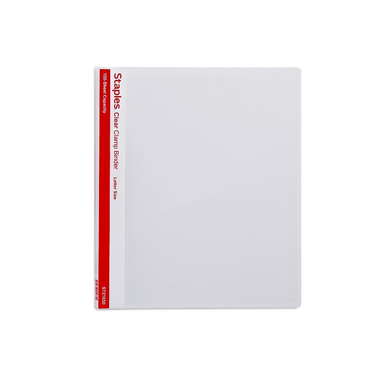 Staples Punchless Report Cover, Letter Size, Clear (21650-CC/10755) image 1