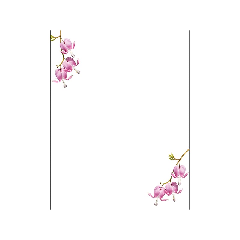 Great Papers! Bleeding Heart Flowers Letterhead, Multicolor, 50/Pack (2023064) image 1