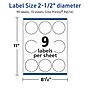 Avery TrueBlock Laser/Inkjet Decorative Edge Multipurpose Labels, 2.5" Dia., White, 90/Pack (94516)~#|#~B652221F-7870-416B-90E2A6970812170D_sc7