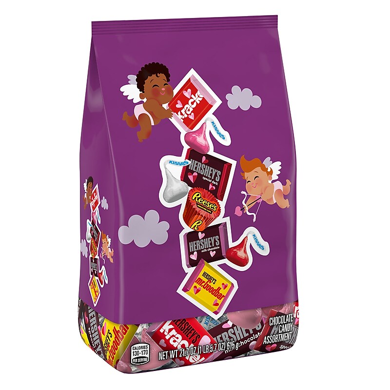 HERSHEY'S and REESE'S Assorted Chocolate Valentine's Candy Bag, 21.7 oz (HEC94591) image 1