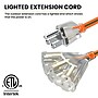 Power by GoGreen GG-15000 Heavy Duty Lighted End 100' Extension Cord, 3-Outlet, Orange (GG-15000)~#|#~B659CE2B-DFA2-4FC8-BF04722765AF2CEE_sc7