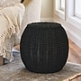 Household Essentials Handwoven Paper Rope Barrel Wicker Storage Basket Side Table, Black (ML-4220)~#|#~B65DF808-DB84-497D-821524191AB6637F_sc7