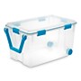 Sterilite 120 Quart Wheeled Gasket Box with Lid, Plastic, Clear/Blue Aquarium, 3/Carton (19434303CT)~#|#~B668B7F6-E896-4E4E-9ADADFC6F8CFD1A4_sc7