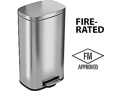 HLS Commercial Stainless Steel Trash Can with Hinged Lid, 8-Gallon, Silver (HLSS08RFR) Sansujyuku sansujyuku.com