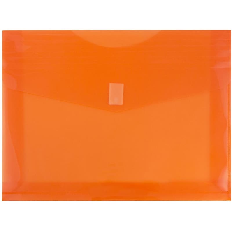 JAM Paper Premium Plastic Document File, 1 Pocket, Letter, Orange, 3/Pack (218V2orx3) image 1