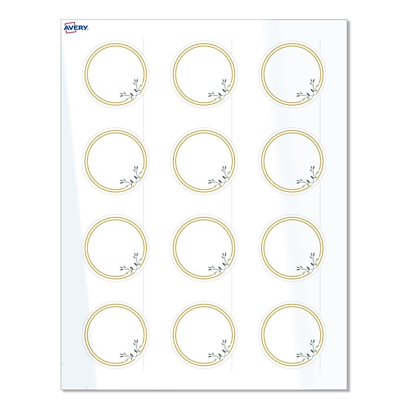 Avery Laser/Inkjet Circle Multipurpose Labels, 2" Dia., White, 120/Pack (S00-D2N) image 1