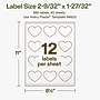 Avery Hemp Heart Laser/Inkjet Multipurpose Labels, 2-9/32" x 1-27/32", Off-White (480/Box)~#|#~B672622E-D70F-46B6-824E21643B6EF67D_sc7