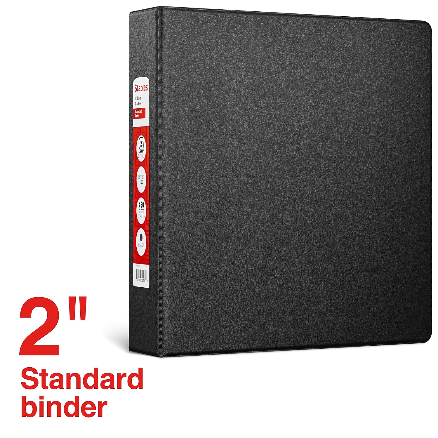 Staples Standard 2" 3-Ring nicht sichtbare Mappe schwarz (26417-CC) 55357/26417 - Bild 2 von 5