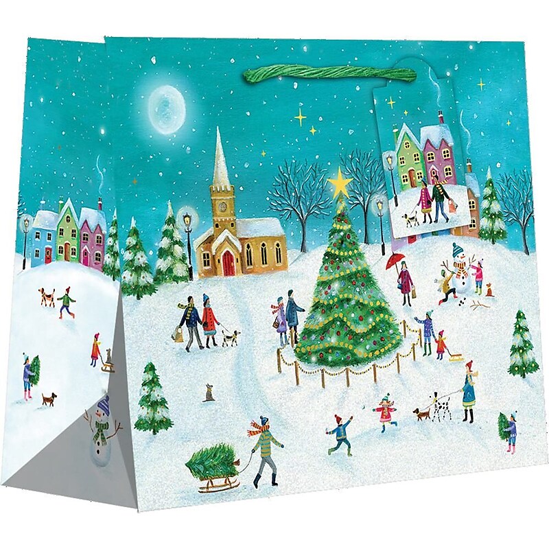 JAM Paper Christmas Village Medium Gift Bags, 120/Pack (526BXMT6071) image 1