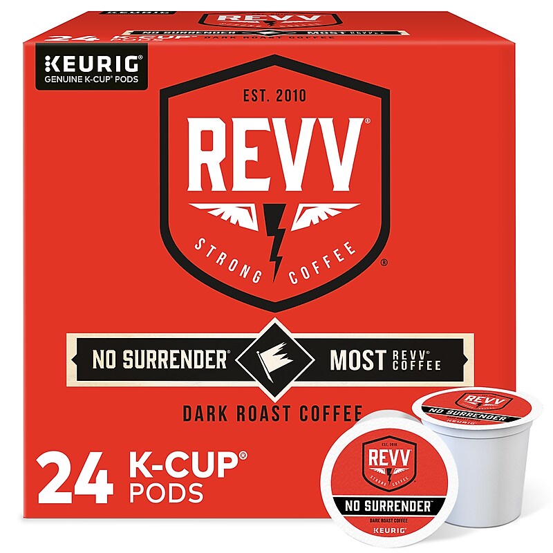 Revv Coffee No Surrender Coffee Keurig® K-Cup® Pods, Dark Roast, 24/Box (6873) image 1