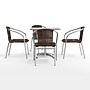 Flash Furniture Lila Indoor-Outdoor 27.5'' Square Table Set with 4 Rattan Chairs, Dark Brown (TLH28SQ020CHR4)~#|#~B6A34130-08E2-4330-97C879F7F073EAF1_sc7