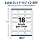 Avery TrueBlock Laser/Inkjet Rectangle Multipurpose Labels, 1-1/4" x 2-3/8", White, 900/Box (94227)~#|#~B6A53A00-13D0-4D54-84CCF71C2999DF75_sc7