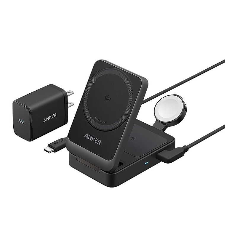 Anker MagGo MagSafe USB-C MagSafe Wireless Charging Station for Apple, Black (B2557J11-1) image 1