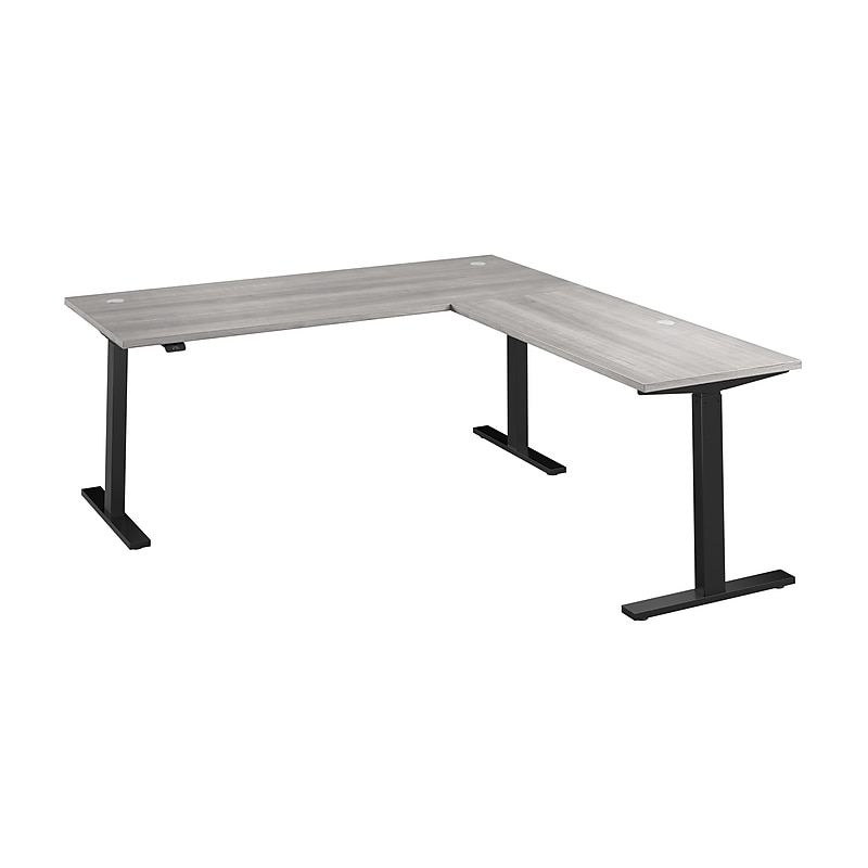 Bush Business Furniture Move 60 Series 72"W L Shaped Adjustable Standing Desk, Platinum Gray (M6SL7278PGBK) image 1