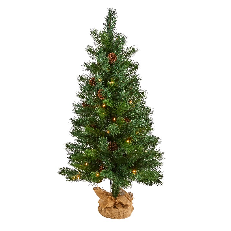 Nearly Natural 3-ft. Fraser Fir Natural Look Pre-Lit Artificial Christmas Tree, 50 Lights (T1993) image 1