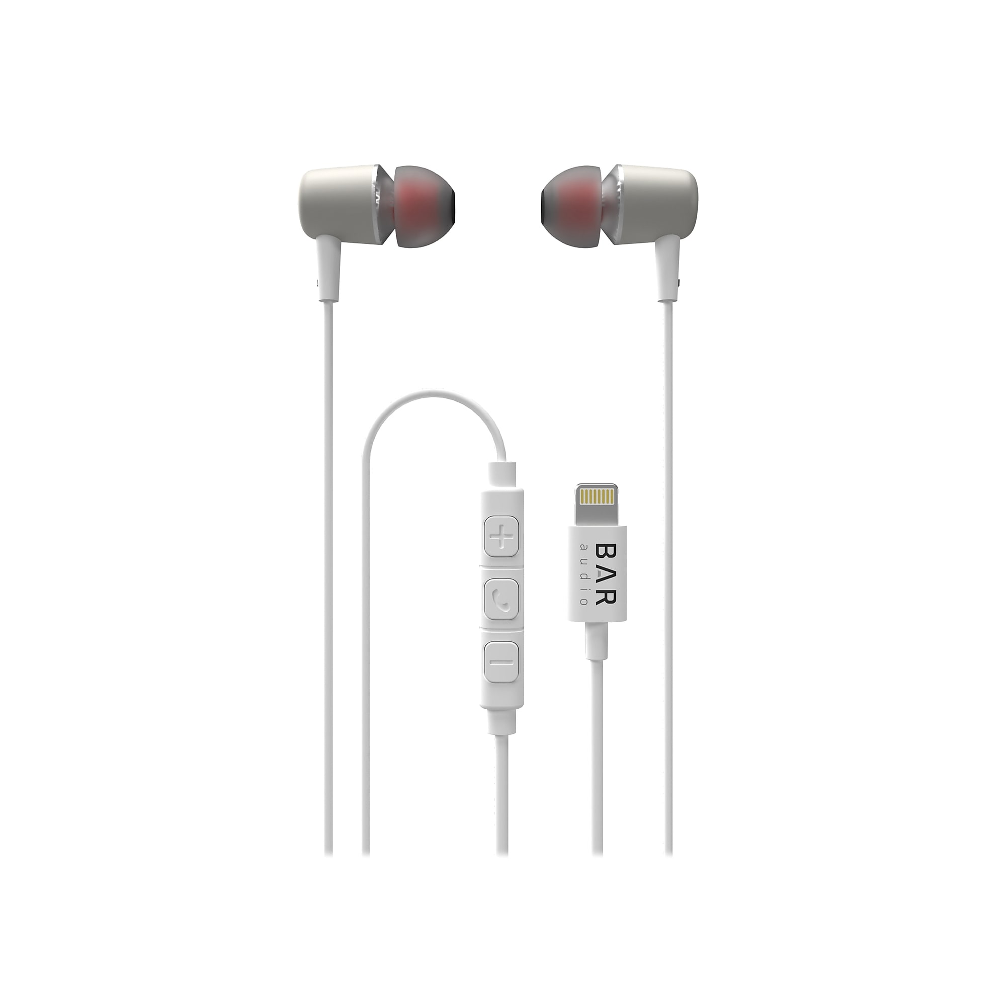 cellhelmet Bar Audio Earbuds, Lightning Connector, White (BAR-IN-EAR-LIGHT) Sansujyuku sansujyuku.com