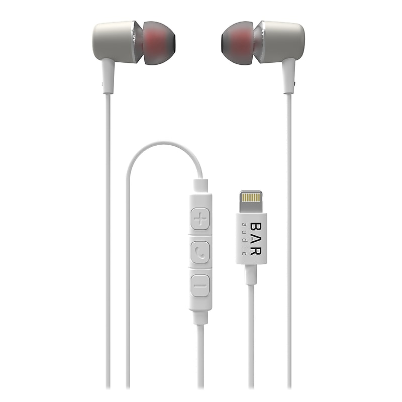 cellhelmet Bar Audio Earbuds, Lightning Connector, White (BAR-IN-EAR-LIGHT) image 1