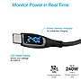 Naztech DigiWATT USB-C to USB-C Digital LED Cable, 12 ft., Black (16105)~#|#~B6B941C1-B511-4194-A28027990BE01706_sc7