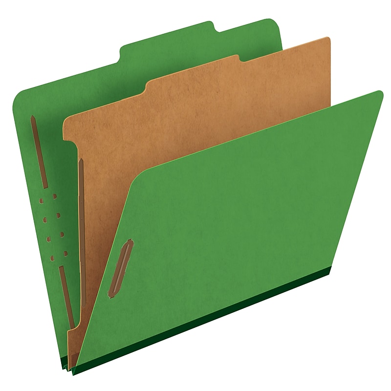 Pendaflex Pressboard Classification Folder, 1-Dividers, 1 3/4" Expansion, Letter Size, Dark Green, 10/Box (23733P) image 1