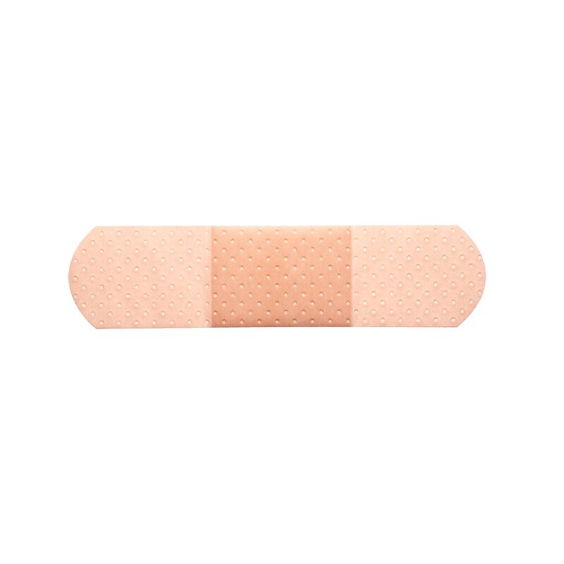 Dynarex DynaSafety 3/4" x 3" Plastic Water Resistant Adhesive Bandages, Beige, 100 Bandages/Box, 24 Boxes/Carton (3601) image 1
