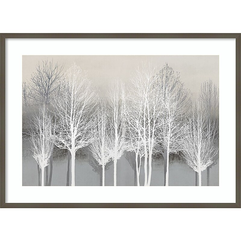Amanti Art Trees on Gray by Kate Bennett Wood Framed Wall Art Print, 41" x 30" (A42675535020) image 1