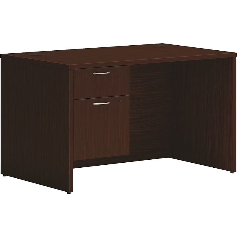 HON Mod 48"W Computer Desk, Traditional Mahogany (HLPLDS48HBFTM1) image 1